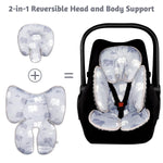 TANOFAR Infant Car Seat Head Support, Soft Baby Carseat Head & Body Support, Elephant Baby Car Seat Insert Cushion for Newborn Boys