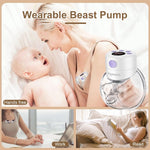 Double Wearable Breast Pump,Electric Hands Free Breast Pumps with 2 Modes,9 Levels,LCD Display,Memory Function Rechargeable Double Milk Extractor with Massage and Pumping Mode-24mm Flange