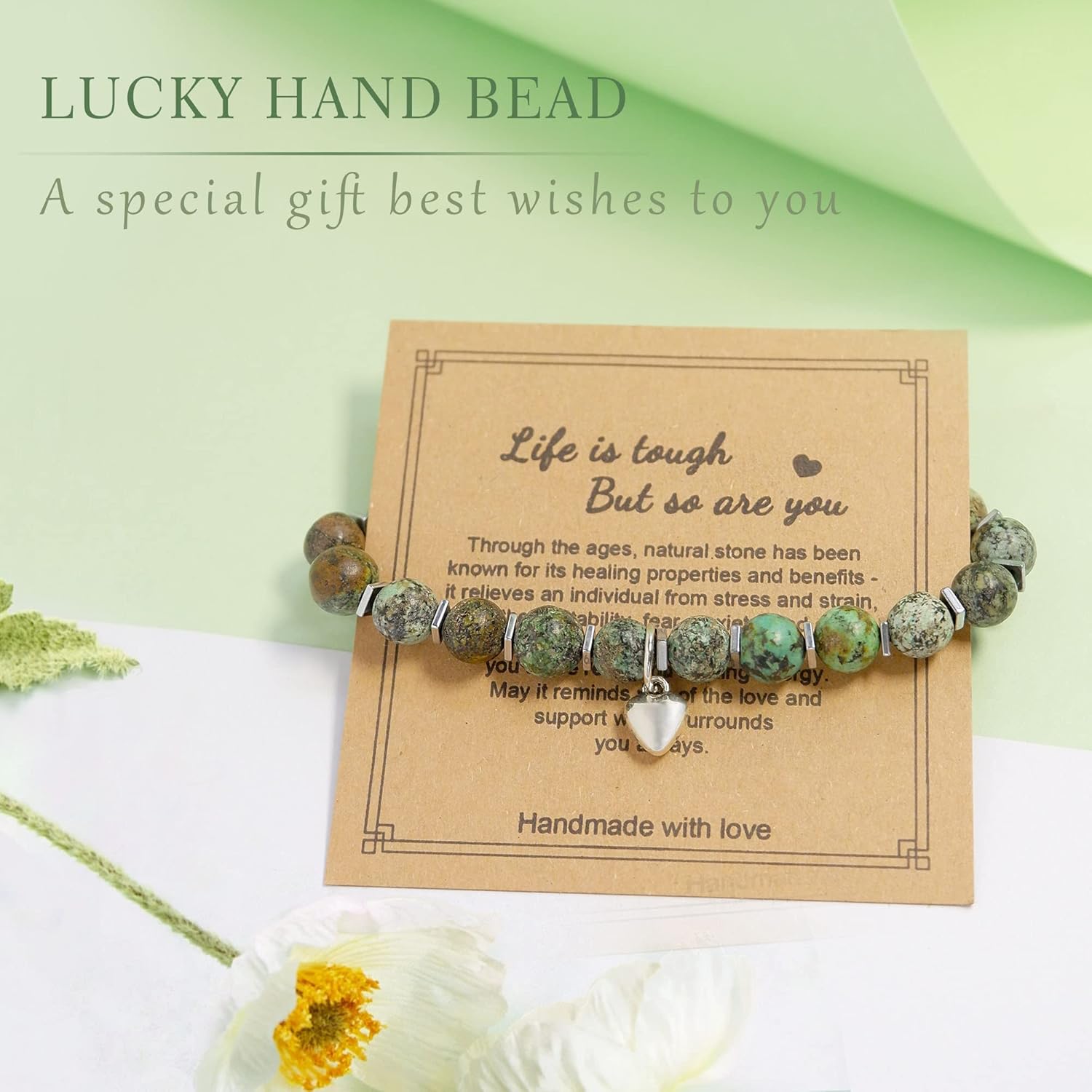 Get Well Soon Gifts for Women,Natural Stone Healing Bracelet, Inspirational Gifts for Women Teen Girls