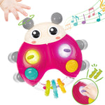 SURDOTE Ladybug Baby Light Up Toys with Rattle Led Light Music, Interactive Educational Fine Motor Development Toy for 3-6-12-18-24 Months Baby Toddler - Red