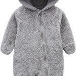 Newborn Baby Jumpsuit Hooded Fleece Rompers Long Sleeve Onesies Outwear Outfits