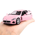 TGRCM-CZ 1/36 Scale Maserati GT Casting Car Model, Zinc Alloy Toy Car for Kids, Pull Back Vehicles Toy Car for Toddlers Kids Boys Girls Gift (Pink)