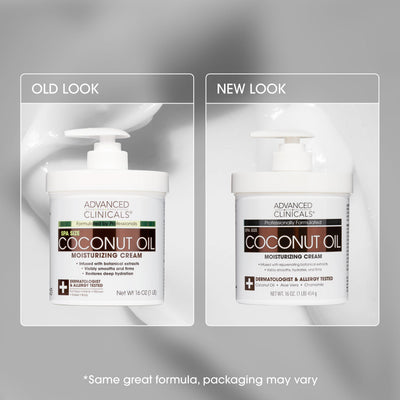 Advanced Clinicals Coconut Body Lotion Moisturizing Cream & Face Lotion For Women & Men | Coconut Lotion | Natural Coconut Oil Cream Skin Care Moisturizer Body Butter Balm For Dry Skin, 16Oz, 2-Pack