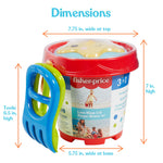 Fisher-Price Toddler 3-in-1 Beach Bucket, Portable Sprinkler and Sandcastle Mold | Water Toy and Sand Toys for Ages 18+ Months | Includes Sand Tools