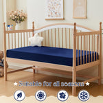 KKJIAF 1 Pcs Navy Blue Baby Crib, Fitted Crib Sheet Sheets for Boys Girls - 28x52x8 Inches Viscose Derived from Bamboo, Breathable & Soft