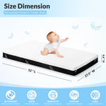 Crib Mattress, 52 x 27 Dual-Sided Memory Foam Baby and Toddler Mattress, Triple Layer Toddler Bed Mattress with Waterproof, Breathable, Removable Machine Washable Cover, Baby Mattresses for Crib