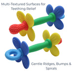 Everneer Silicone Teether Tube Stick for Babies – Textured Teething Toy with Grip Handle, Reaches Front Gums & Back Molars, BPA-Free, Easy to Hold