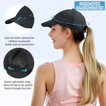 Sukeen Lightweight Kids Baseball Caps for Boy Girls, UPF50+ Kids Sun Hat Quick-Dry Youth Performance Hat for Outdoor Activity Black