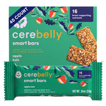Cerebelly smart bars packaging with green background and bar image