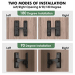 Mixizigoz Barn Door Lock Latch, 90/180 Degree Flip Sliding Door Latch for Garage, Bedroom, Cabinet, Sturdy Zinc Alloy Security 90 Degree Lock (Black-1 Pc)