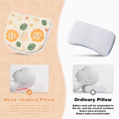 Eureka Baby Memory Foam Pillow, Skin-Friendly & Breathable, Soft & Cosy, Easy Clean & Machine Washerable, Ideal for Perfect Head Shape, Infants Nursing Pillow for Boys & Girls (Pink)