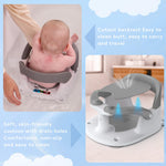 NFSVLB Baby Bath Seat for Babies 6 Months & Up Sitting Up with Temperature Alert+Soft Cushion+Suction Cup,Infant Bath Seat for Baby Bath Chair Toddler Bath seat for Bathtub Tub Shower Grey