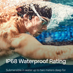 SHOKZ OpenSwim - MP3 Waterproof Headphones for Swimming - Not Bluetooth Compatible - Built-in MP3 Player with Storage for 1200 Songs - Open-Ear Wireless Headphones, with Nose Clip and Earplug (Black)