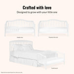 Dream On Me Austin Toddler Day Bed with Rails in White, Low to Floor Toddler Day Bed, Greenguard Gold & Baby Safety Alliance Certified, Non-Toxic Finishes, Side Safety Guard Rail