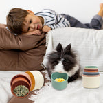 lenpestia 8 PCS Bunny Toys Stacking Cups Bunny Cups Stackable Guinea Pig Stacking Cups Colorful Reusable Rabbit Toys for Rabbit Guinea Pig Hiding Food Playing