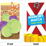 School Zone Memory Match Farm Card Game: 56 Game Cards, Preschool, Kindergarten, Animals, Early Reading, Counting, Matching, Vocabulary, Ages 3+