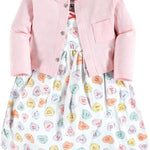 Hudson Baby Baby Girls' Cotton Dress and Cardigan Set
