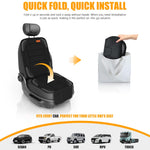 Siivton Car Seat Protector for Child Car Seat,Waterproof Car Seat Cover for Leather and Fabric Seats, 2 Mesh Pockets, Non-Slip Bottom,Thick Padding Cushion (Black)