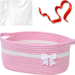 Degeyoyo Baskets for Gifts Empty, Gift Basket, Bow Basket for Gifts, 12" x 8" x 5" Small Baskets with Gift Bag and Ribbon for Organizing, Christmas, Birthday, Baby Shower