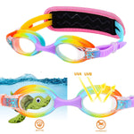 RUIGAO Kids Goggles, Toddler Goggles3/4/5/6 Years Old, Rainbow Mermaid Unicorn Goggles for Kid/Child/Youth Swimming