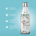 Chicco Stainless Steel Kids Water Bottle 4+ Years, 12oz Insulated Travel Bottle with Leak-Proof Twist Lid, Sweat-Free Design, Slim Size, BPA-Free, Teal