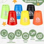 Libima 72 Pcs Sports Stacking Cups Set Stack Cup Party Game Speed Training Game for Adult Family Party Challenge Competition Travel Gift, 6 Colors