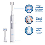 Triple Bristle Kids Sonic Three Sided Toothbrush, 1 Pack