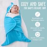 BlueMello Baby Shark Swaddle Blanket | Ultra-Soft Wearable Essential for Infants 0-6 Months | Adorable Shark Receiving Swaddling Wrap for Newborn Boy | Perfect Baby Girl Shower Gift for Baby Registry