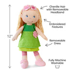 HABA 12" Soft Doll Mali with Blonde Hair and Blue Eyes, Soft Toddler Baby Dolls with Embroidered Face, Machine Washable Toddler Girl Toys for 18 Months and up