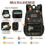 SunForMorning Kids Tactical Backpack Army Molle Bookbag Military Boys Backpack for School, Outdoor, Camping, Black CM
