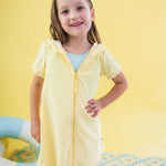 RuffleButts Girls Terry Knit Full-Zip Swim Cover-Up - Fashion Swimwear Cover-Up Dress