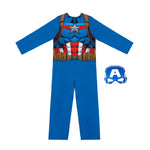 MARVEL Captain America Official Youth Value Costume - Full-Bodied Fabric Jumpsuit with High-Resolution Printed Design and Plastic Half Mask