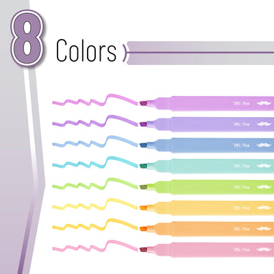 Mr. Pen- Aesthetic Highlighters No Bleed, 8 Pack, Pastel Candy Colors, Chisel Tip, Cute Highlighters Assorted Colors for Journaling, Highlighting, Underlining, Fast Dry, Back to School Supplies