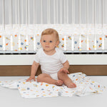 Delta Children 100% Cotton Flannel Baby Receiving Blankets for Girls and Boys – 30x30 Inches (Pack of 2), Space Exploration