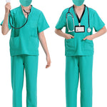 ICECUTE Doctor Costume for Kids Scrubs with Accessories,7Pcs Toddler Halloween Costume for Boy Girls,3-11 Years