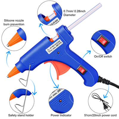 Zhengmy 4 Pieces Mini Hot Glue Gun with Glue Sticks for Class Projects Small Hot Melt Gun for Kids Low Temp with Rubber Protector Craft for DIY Arts, Sealing, Home Repairs, 20 W