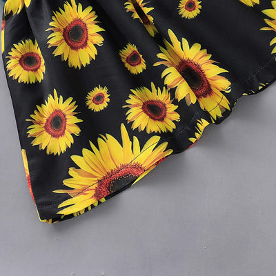 Kucnuzki Toddler Girl Clothes 2t 3t Cute Girl Clothes Blue Flowy Summer Sunflower Birthday Dress Sleeveless Ruffle Denim Bow Dress Spring Party Jean Dresses