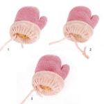Toddler Baby Knitted Winter Gloves Cable Mittens Cute Cartoon Bear Kids Boys Girls Thermal Thick Fleece Lined Gloves Wool Warm Knit Snow Ski Cold Weather Gloves Children with String Age 0-3Y