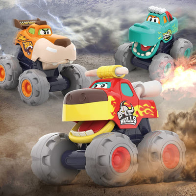 OCATO Car Toys for 1 Year Old Boy Gifts, Pull Back Monster Truck Toy Cars for Toddlers 1-3, 1 2 3 One Year Old Boy Birthday Gift 1st Vehicles Kids Stocking Stuffers Toddler Baby Boys Toys 12-18 Months