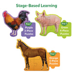 Skillmatics Step by Step Puzzles - 40 Piece Jigsaw & Toddler Puzzle, Montessori Educational Toy for Boys & Girls, Farm Animals, Travel Friendly, Gifts for Kids Ages 3, 4, 5 and Up