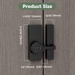 YogePote Keyless Password Barn Door Lock, 180 Degree Adhesive Cabinet Lock with 3-Digit Combination, Sliding Flip Door Latch with Glue and Screws for Gate, Closet, Shed, Pantry, Bedroom (Black-1pc)