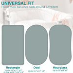 Muslin Bassinet Fitted Sheets 2 Pack, 100% Cotton Baby Cradle Sheets in Solid Green & Gray, Soft Breathable Mattress Covers for Boys & Girls, Fit Hourglass, Oval & Rectangle Pads