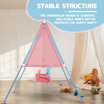 TALECO Gear Toddler Swing, 3-in-1 Swing Sets for Backyard, Baby Swing Outdoor/Indoor, Toddler Swing Set Suitable for Children 6 Months and Older (Pink)