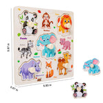 8Pcs Wooden Puzzle for Toddler 1-3, Peg Puzzles for Toddler 2-4, Montessori Learning Toys with Animals, Dinosaur, Fruits & More, Preschool Puzzle Set Educational Toys Toddler Gifts for Girls Boys