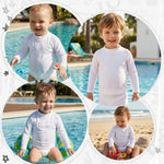 babygoal Baby White Long Sleeve Rash Guard Shirt with UPF 50+ Sun Protection for Baby Toddler Boy & Girl Beach Pool Swimming SY18-18-24M-B