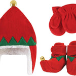 Hudson Baby Girls' Trapper Hat, Mitten and Bootie Set