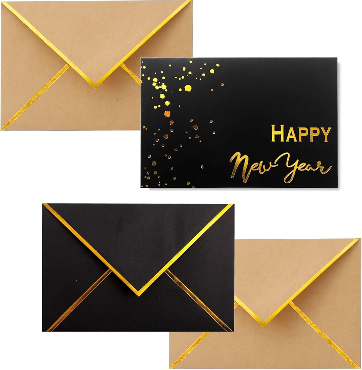 Winoo Design Heavy Duty Happy New Year Cards 2025-20 PK Happy New Year Cards Boxed with Envelopes Happy New Year Greetings Cards Bulk