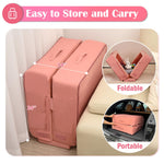 ENITYA Toddler Travel Bed, Folding Floor Cot for Travel, Portable Kids Bed for Sleeping, Washable Toddler Cot for Children 18M – 5yr Old, Pink
