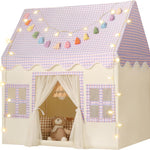 Kids Play Tent Indoor: with Mat, Tassel Garland, Star Lights - Toddler Girl Tent Indoor Playhouse for Toddlers Kids Toys for Boy Girl Birthday Gift