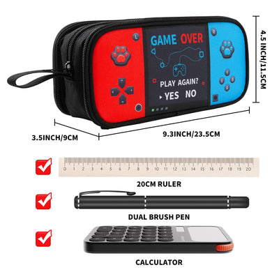 Easozoom Large Game Controller Pencil Case for Teen Boy Kid Capacity Pen Box Pouch Organizer Holder Bag with 3 Compartments & Zipper School College Office Supplies(1PCS Pencil Case)